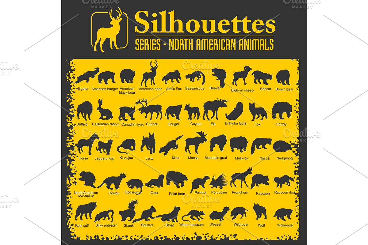 Silhouettes - North American animals in Illustrations - product preview 8