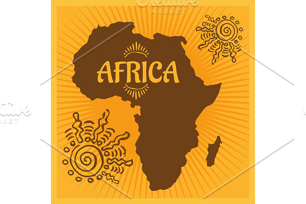 Africa - Ethnic poster. Vector
