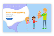 Happy Family with Dog Website with
