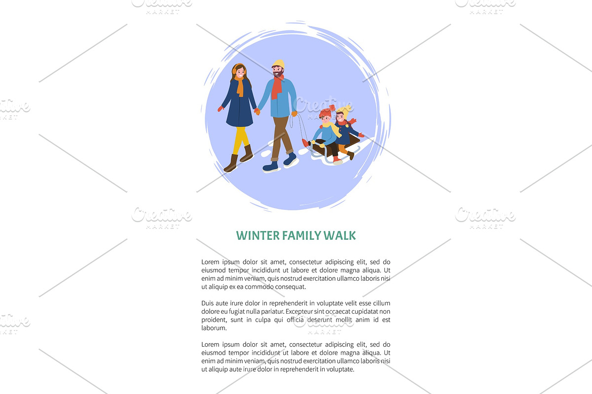 Winter Family Walks, Father Mother in Illustrations - product preview 8