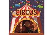 Circus animals show tent concept