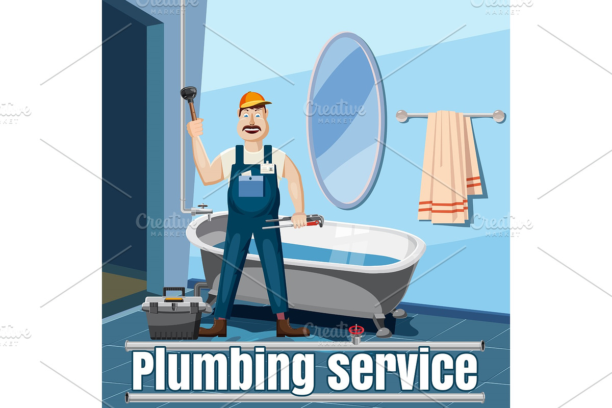 Plumber repair service concept in Illustrations - product preview 8