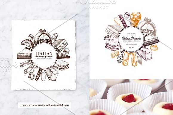 Italian Desserts & Pastries Set in Illustrations - product preview 8