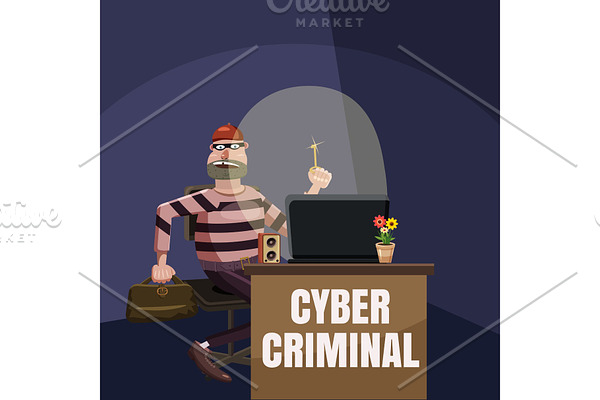 Computer criminal spy concept