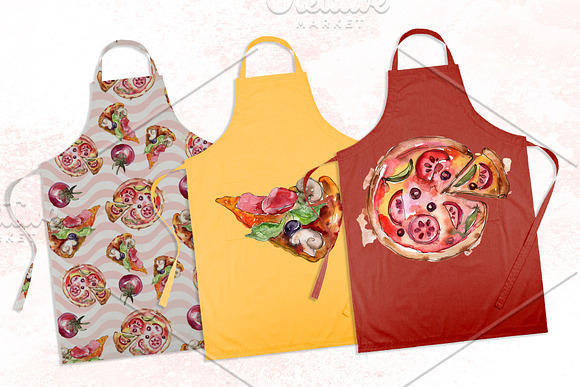 Pizza Watercolor png in Illustrations - product preview 6