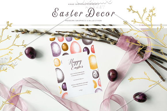 Hand Drawn Easter Design Elements in Objects - product preview 1