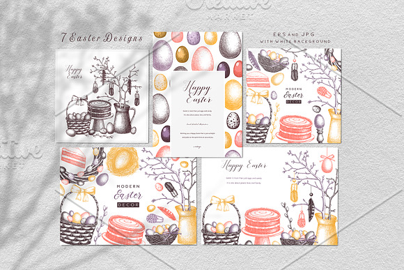 Hand Drawn Easter Design Elements in Objects - product preview 5