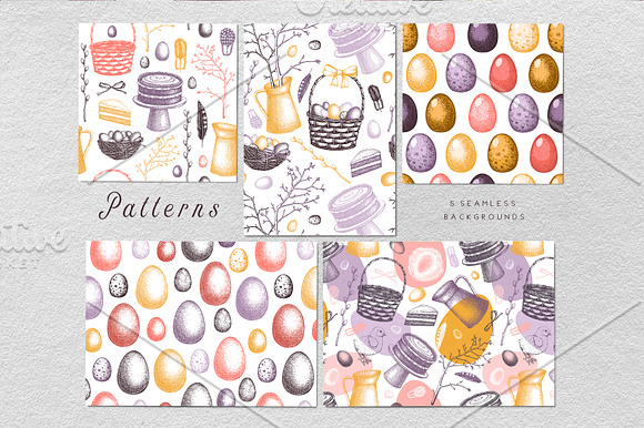 Hand Drawn Easter Design Elements in Objects - product preview 7