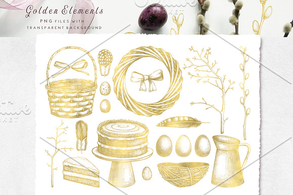 Hand Drawn Easter Design Elements in Objects - product preview 9