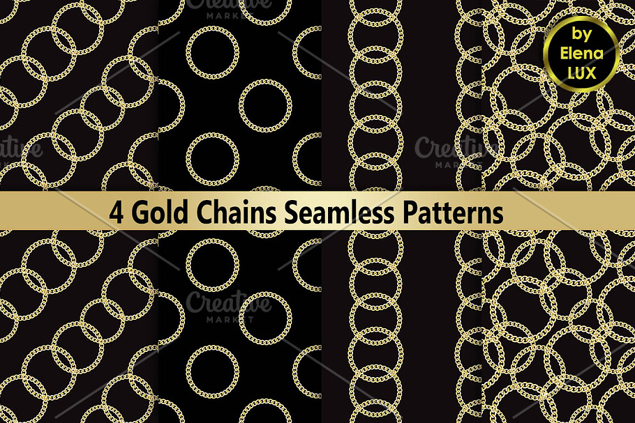 Golden Chains Seamless Set in Patterns - product preview 8