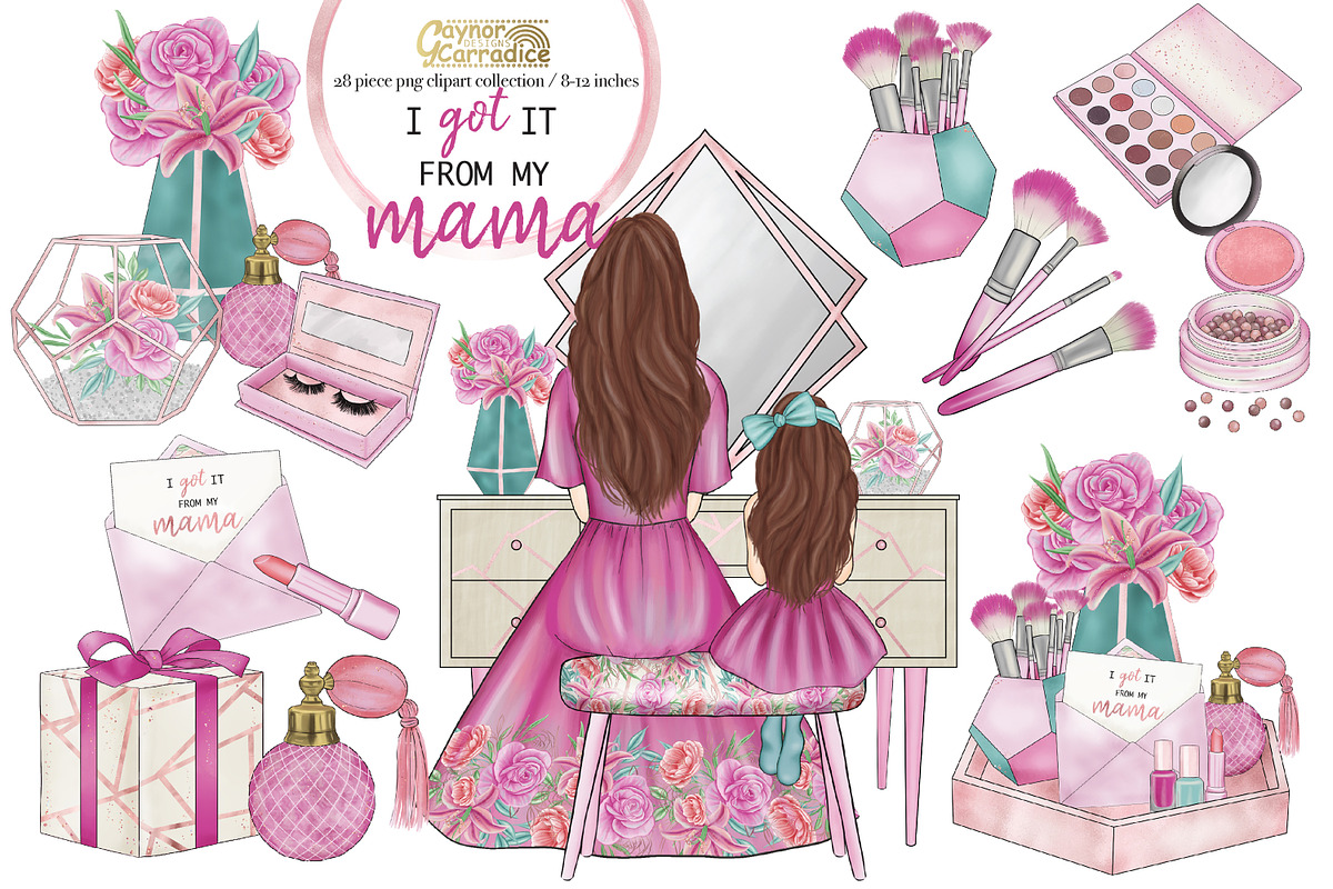 Mothers day clipart collection in Illustrations - product preview 8
