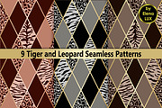 Tiger and Leopard Seamless Set