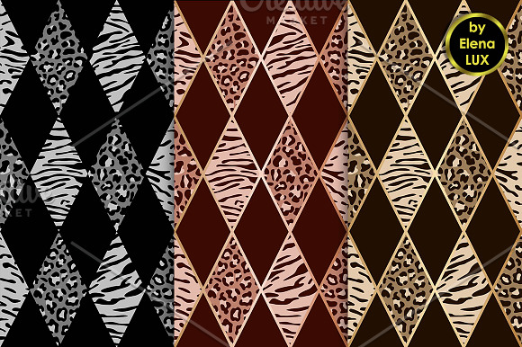 Tiger and Leopard Seamless Set in Patterns - product preview 1