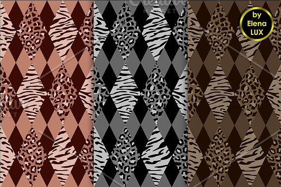 Tiger and Leopard Seamless Set in Patterns - product preview 2