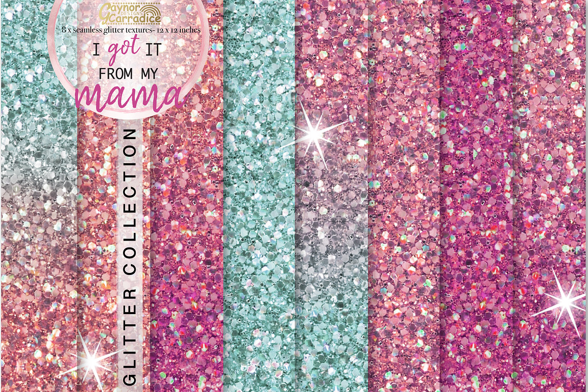 Pink and mint glitter collection in Textures - product preview 8