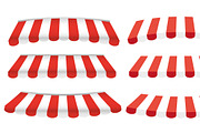 Striped red and white sunshade