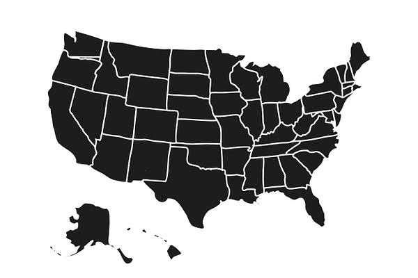 USA map isolated on white background