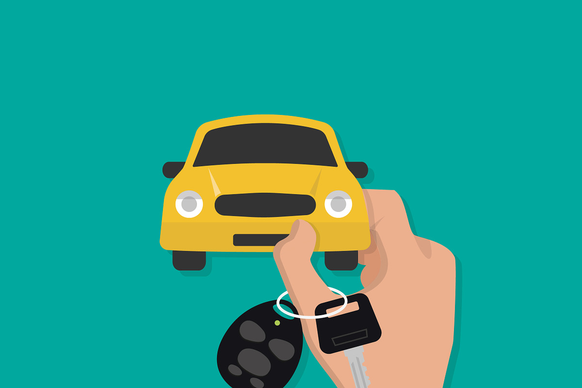 Hand holding car key vector in Illustrations - product preview 8
