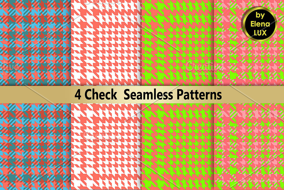 Houndstooth Seamless Pattern Set in Patterns - product preview 8