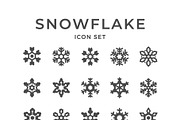 Set icons of snowflake