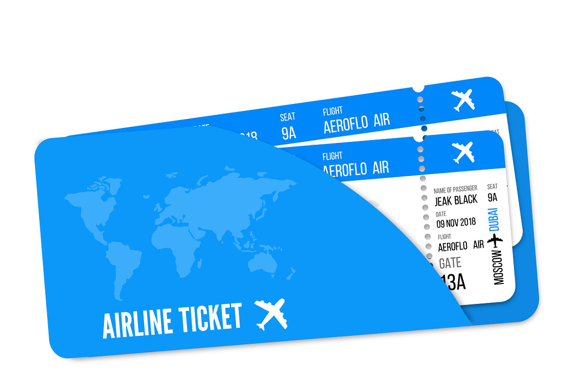 Realistic airline ticket design in Icons - product preview 8