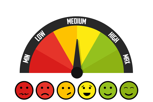 Customer meter with emotions. Vector