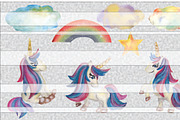 Unicorns - Watercolor Clipart