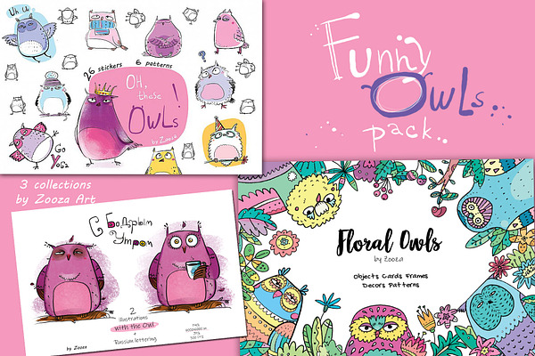 Funny Owls Bundle - 3 collections