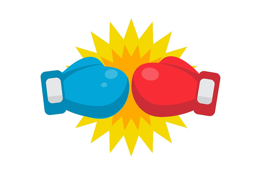 red and blue boxing gloves ready to in Objects - product preview 8
