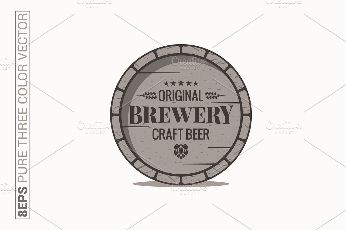 Beer barrel logo. Brewery craft beer in Objects - product preview 8