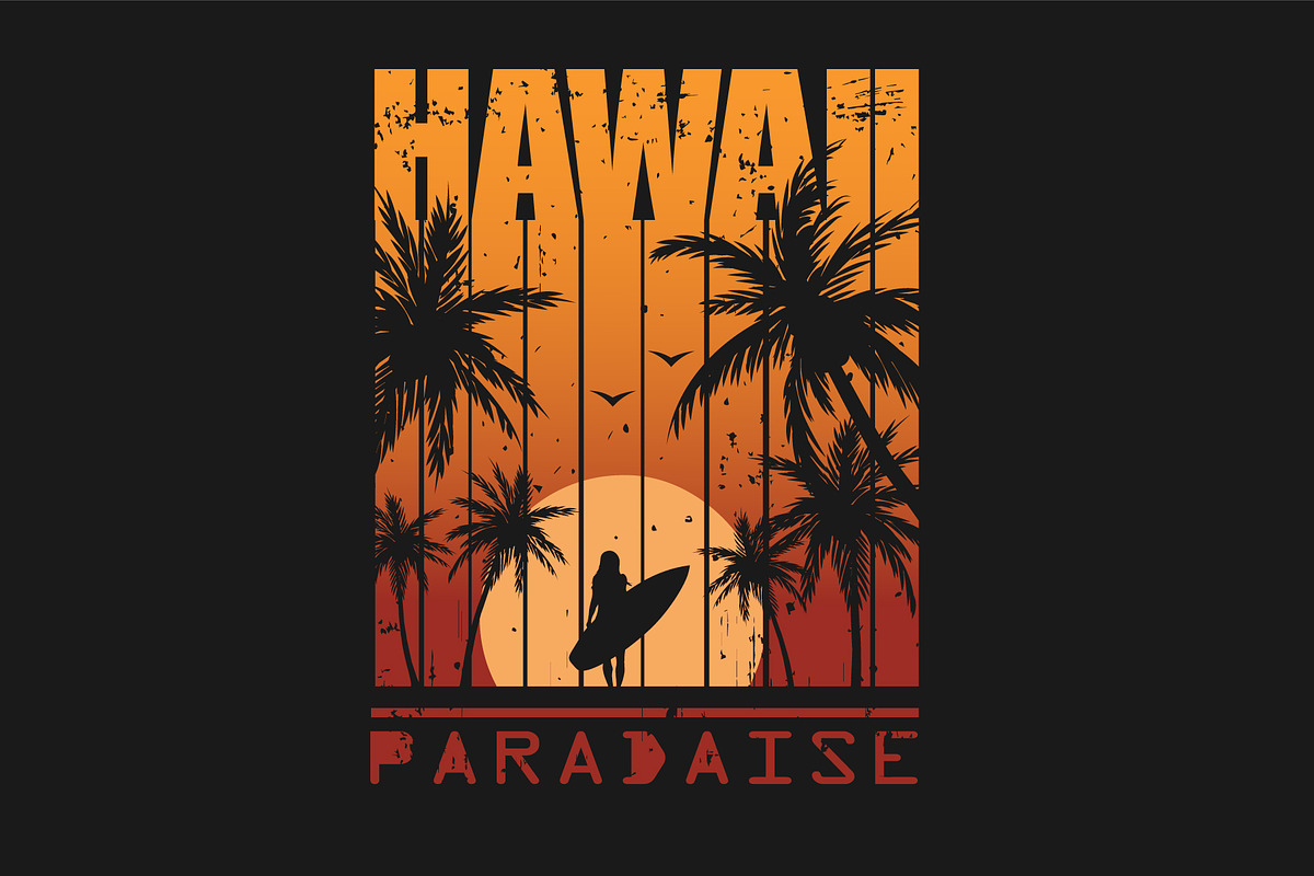 Hawaii.Print For T-shirt in Illustrations - product preview 8