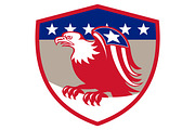 American Eagle Flag Wings Perching C