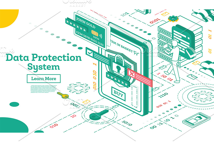 Data Protection System Isometric. in Illustrations - product preview 8