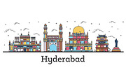 Outline Hyderabad India City Skyline