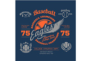 Baseball logo, emblem, badge and