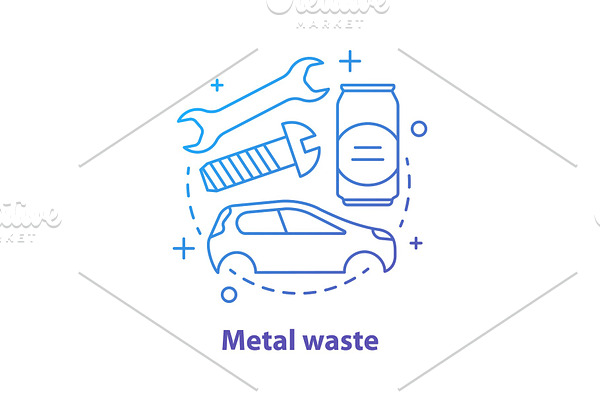 Metal waste concept icon