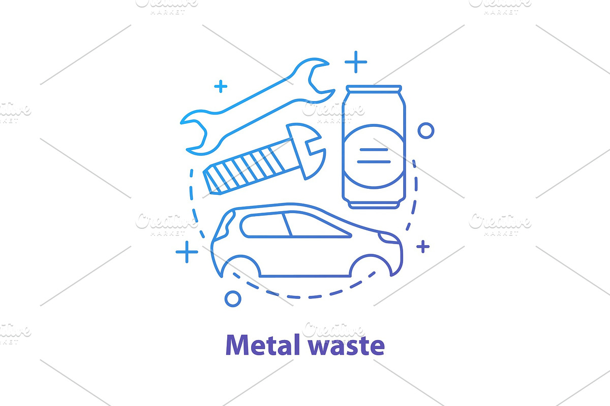 Metal waste concept icon in Icons - product preview 8