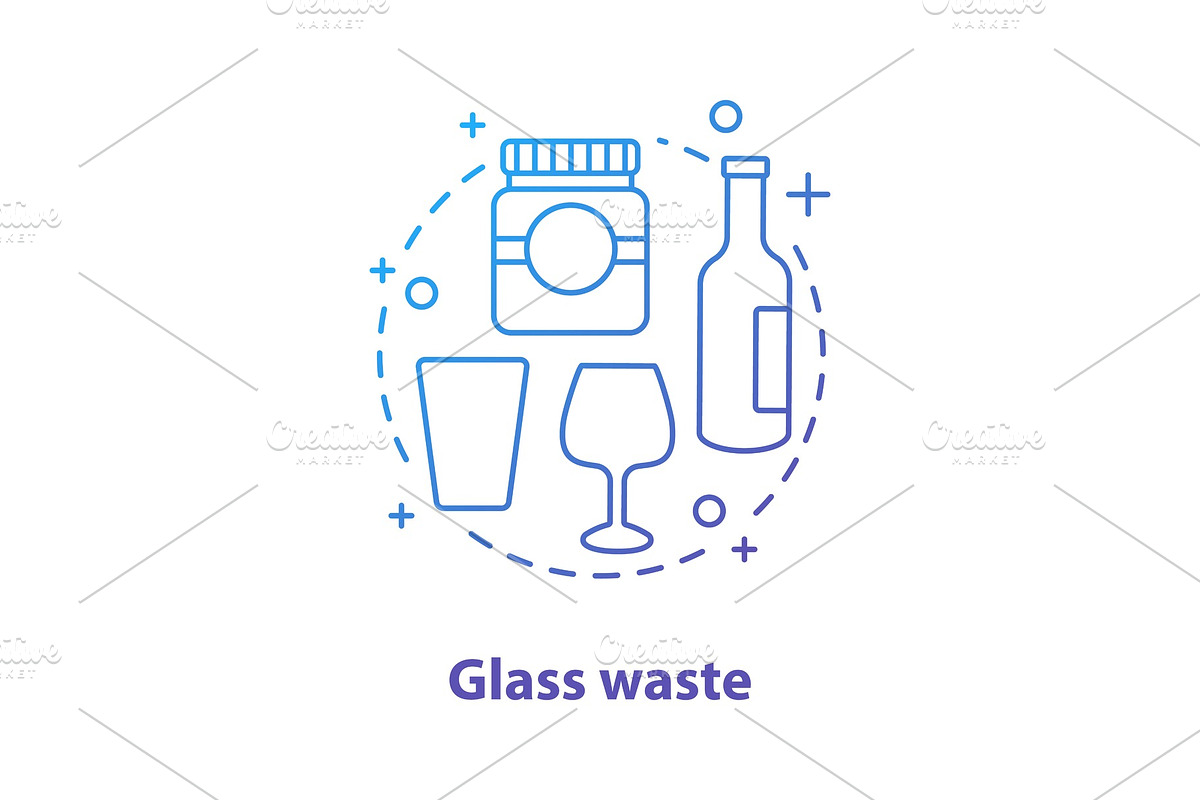 Glass waste concept icon in Icons - product preview 8