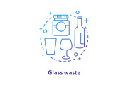 Glass waste concept icon