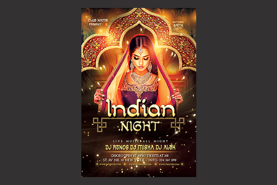 Arab India Party Flyer in Flyer Templates - product preview 8