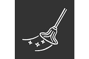 Cleaning mop chalk icon