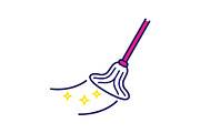 Cleaning mop color icon