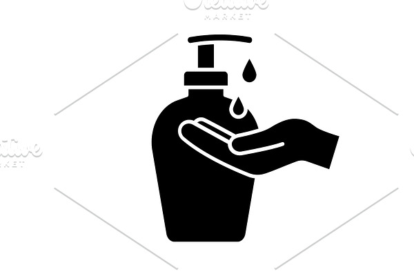 Hand soap glyph icon