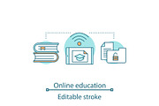 Online education concept icon