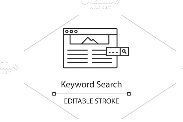 Keyword searching linear icon