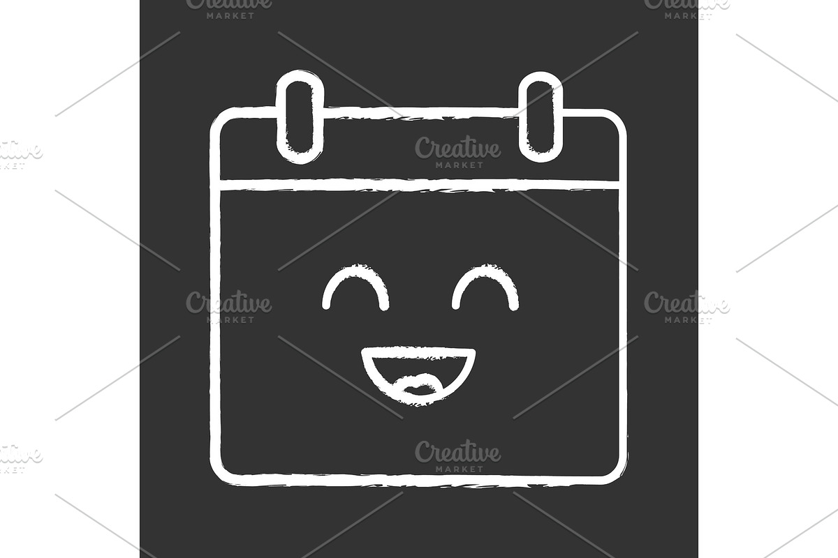 Smiling calendar character icon in Icons - product preview 8