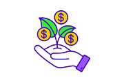 Seed money color icon