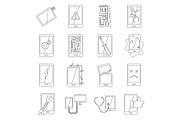 Device repair symbols icons set
