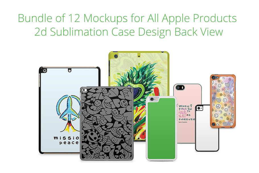Bundle of 12 Apple Case mockup