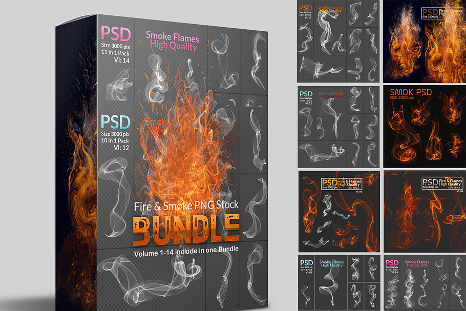Fire & Smoke PNG Stock Bundle